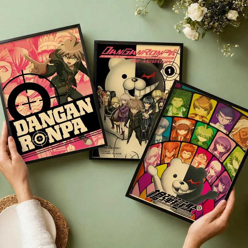 Фото Постеры-наклейки D-Danganronpa с аниме-мотивами, HD-печать, самоклеящиеся, для спальни, гостиной, домашнего декора, современные настенные наклейки, подарок №1