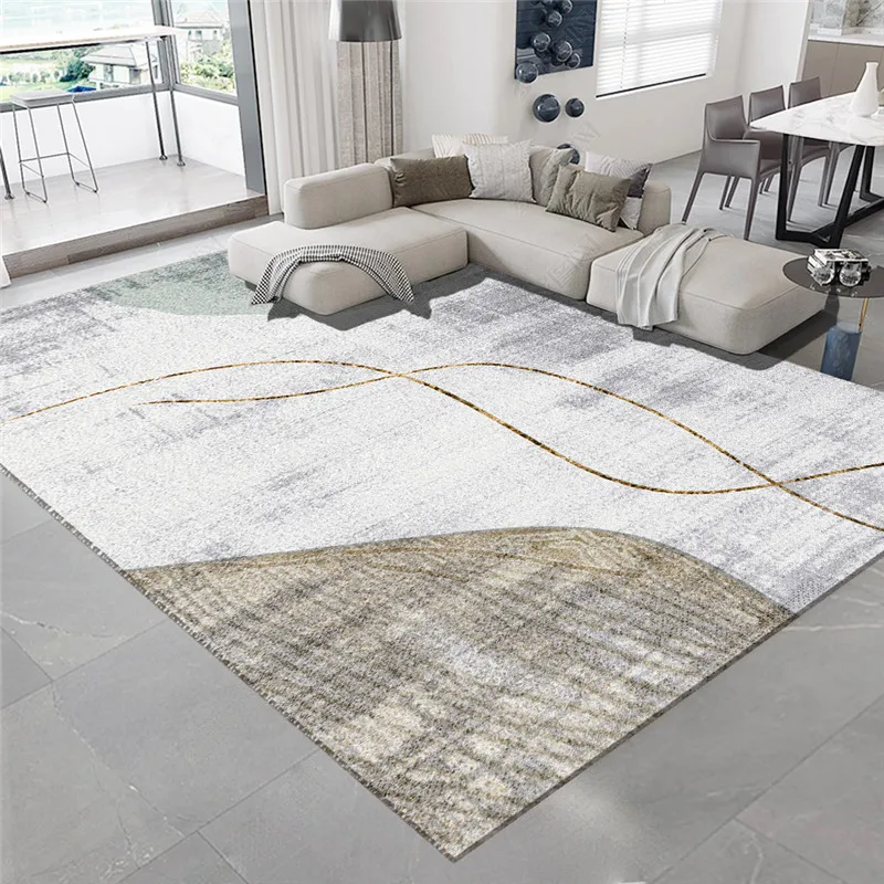

Carpet Living Room Nordic Gray Modern Minimalist Home Sofa Coffee Table Solid Color Carpet Bedroom Full Of Bedside Blankets