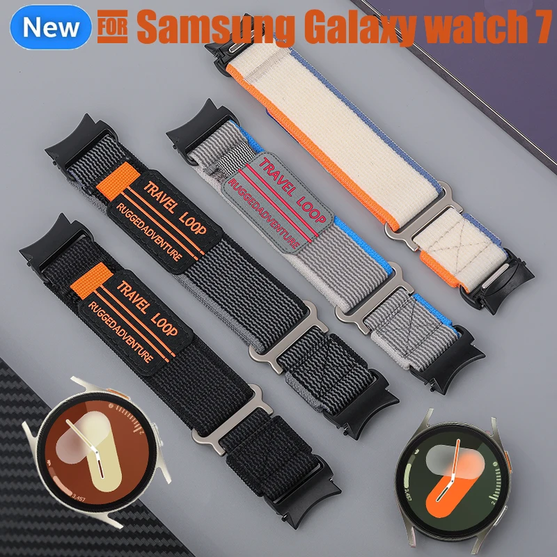 Ремешок Trail Loop для Samsung Galaxy watch 7 6 4 classic 5 Pro 44 мм 40 47 43 45 Нейлоновый браслет correa Band