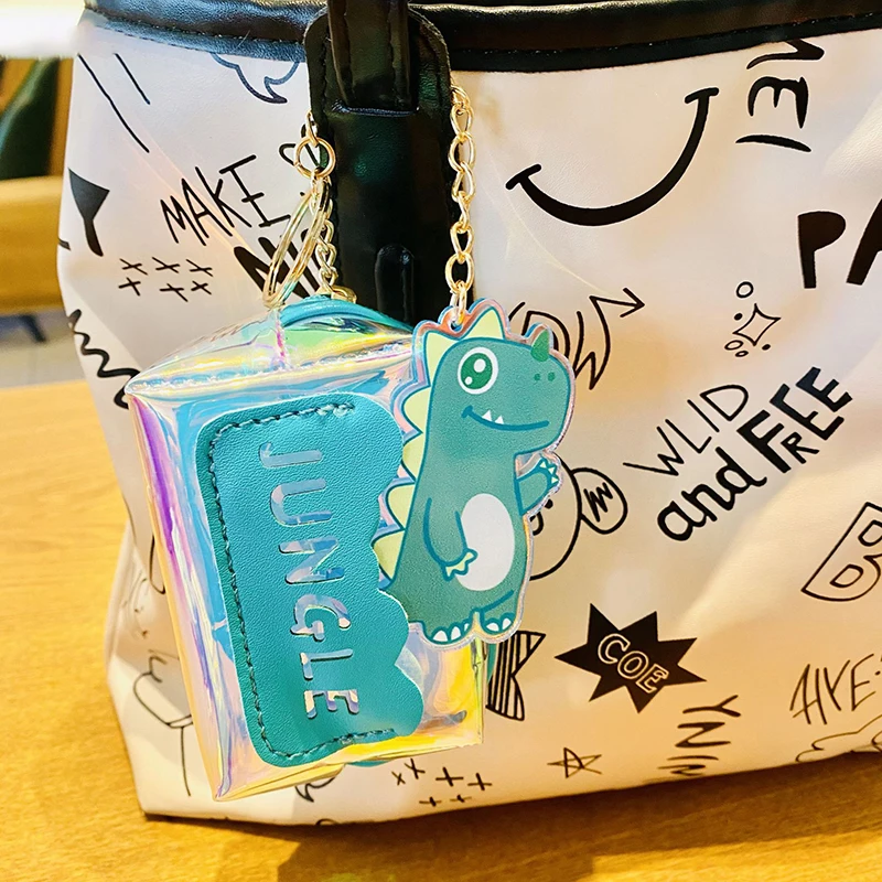Мультяшная Лазерная подвеска в виде динозавра кошелек для карт мальчиков и