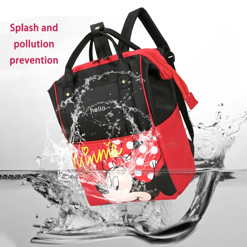 Disney Women Diaper Bag for Girl Large Capacity Multifunctional Waterproof Mickey Minnie Mouse Backpack Baby Durable Travel Bag
