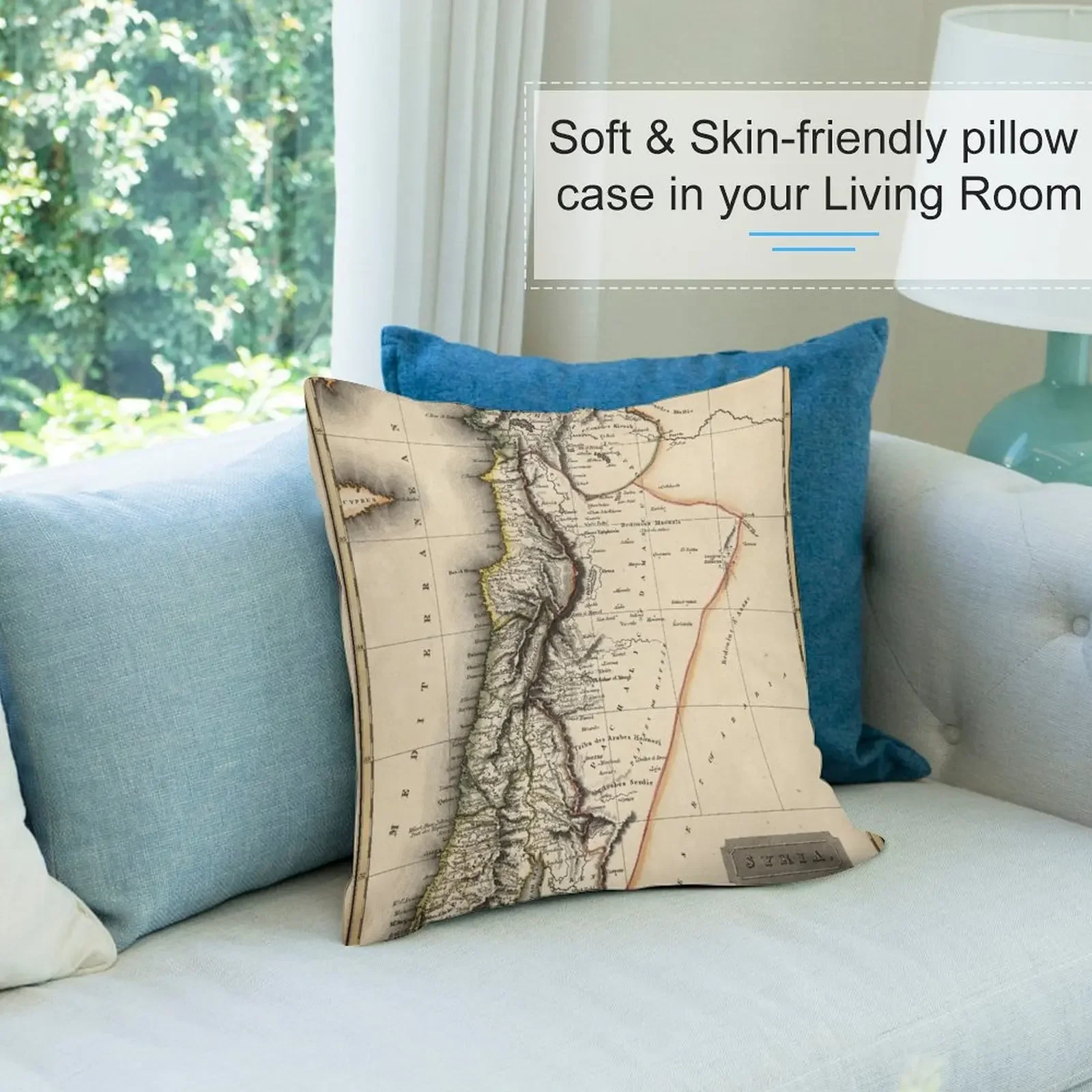 Карта Сирии 1817 декоративная подушка