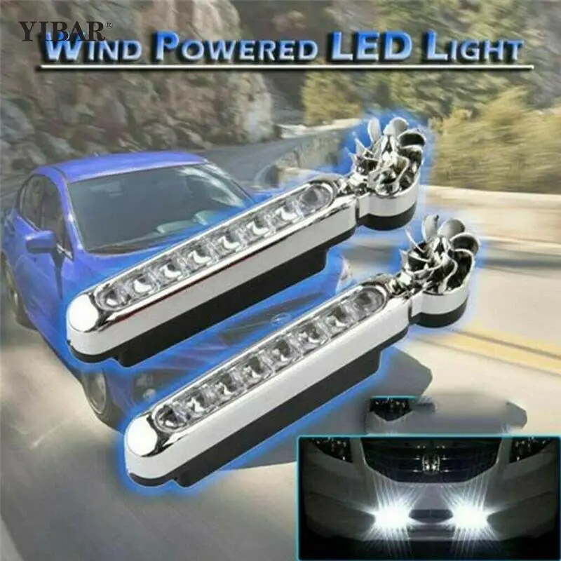 

8 LED DRL Wind Energy Car Daytime Running Light No Need External Power Supply Daylight Headlight Lamp Car Signal Light