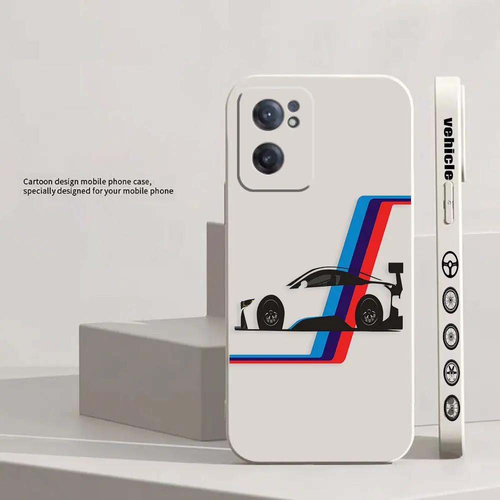 Blue Violet Red Sports Car Phone Case For Oneplus 11 10 9 9R 9RT 8 8T 7 7T ACE 2 2V NORD CE 2 Lite Pro Colour Liquid Case Shell