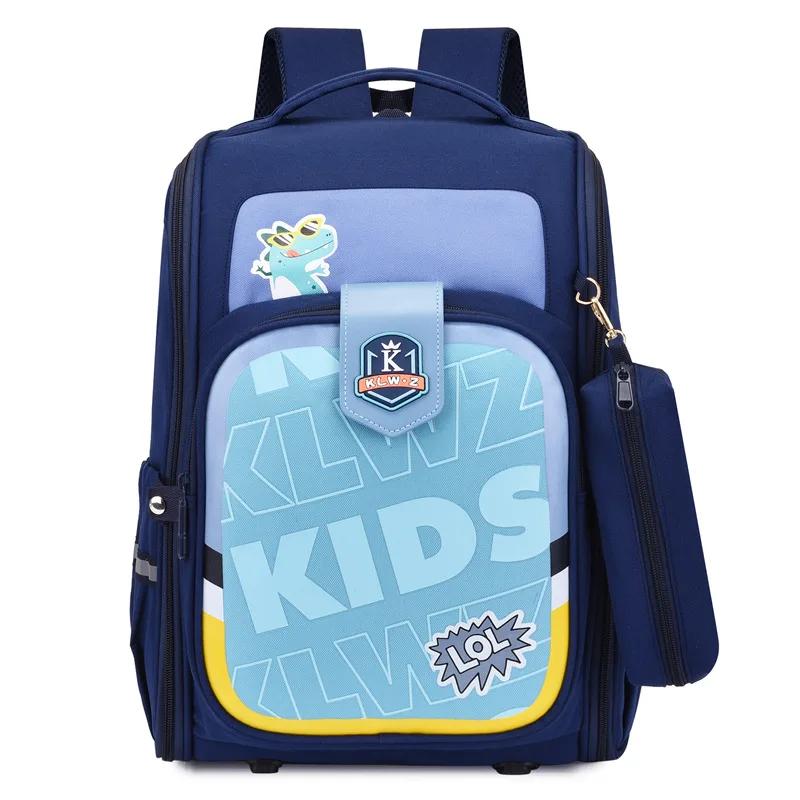 Primary School Students Girl Boy Foldable Large Capacity Mochila New Children Panelled Cartoon School Backpacks with Pen Bag Hot