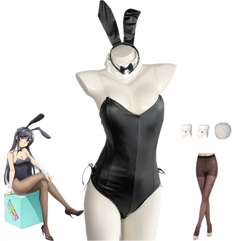 

Seishun Buta Yarou wa Bunny Girl Senpai no Yume wo Minai Cosplay Halloween Costume for Girls Sexy Cute Bunny Faux Leather Rabbit
