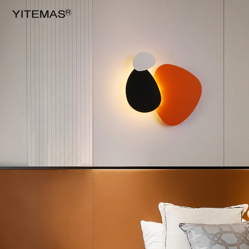 Креативная настенная лампа с цветными листьями Оранжевый Светодиодный