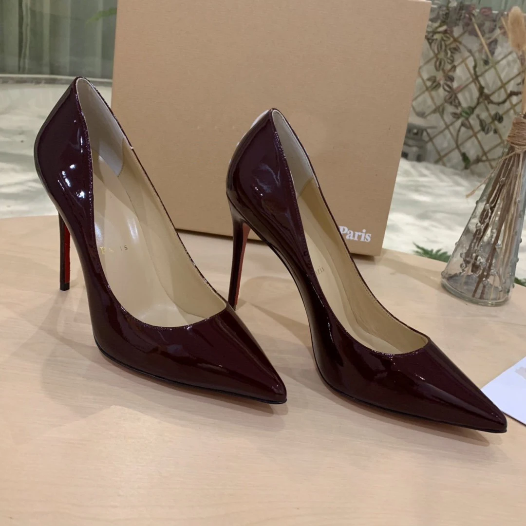 

Top Quality Women High Heels Luxury Fashion Ladies Crystal Glisten Red Soled Shoes Classic Retro Designer 10cm High heel 1061HJ