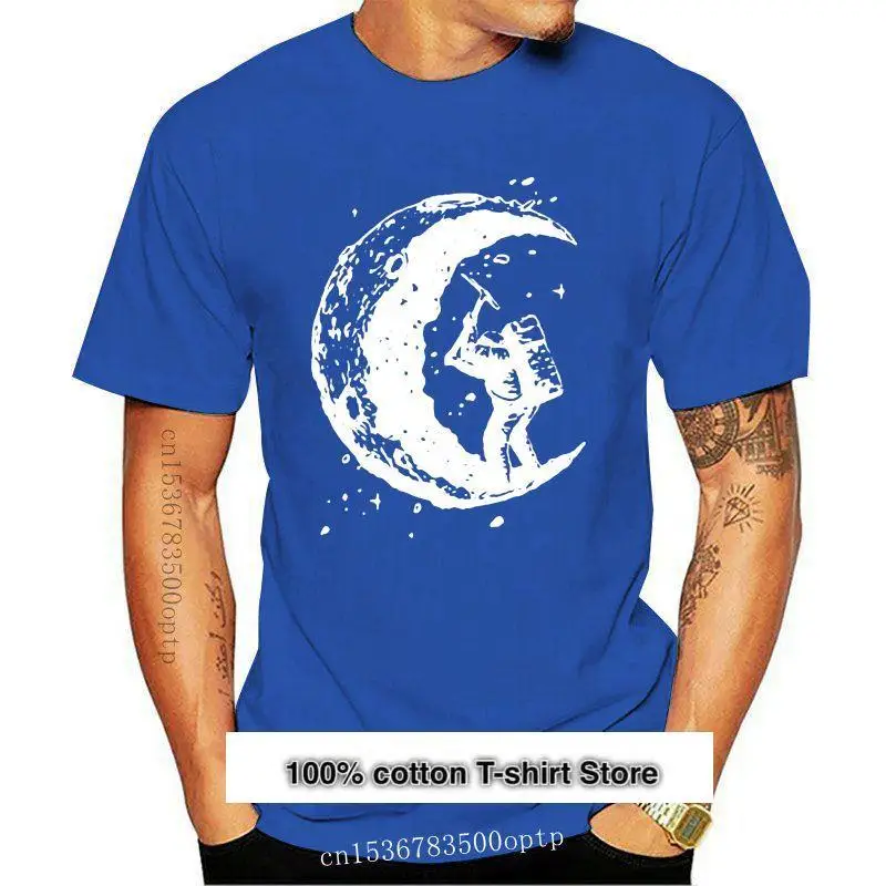 

100% хлопчатобумажный пурпурный с принтом Луны для мужчин, рубашки с круглым вырезом, новая рубашка