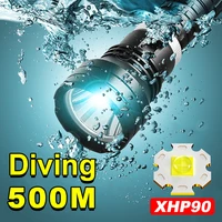 super powerful xhp90 diving flashlight professional underwater led flash light rechargeable diving light ipx8 waterproof lantern