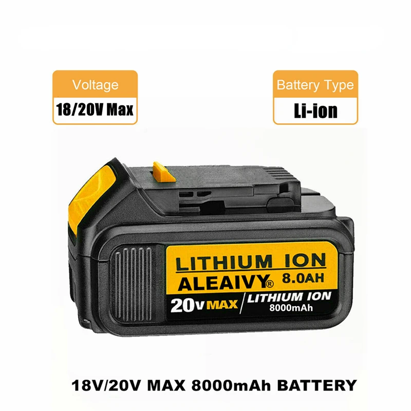

DCB200 20V 8.0Ah Replaceable Li-ion Battery Compatible for Dewalt 18 Volt MAX XR Power Tools 18650 Lithium Batteries