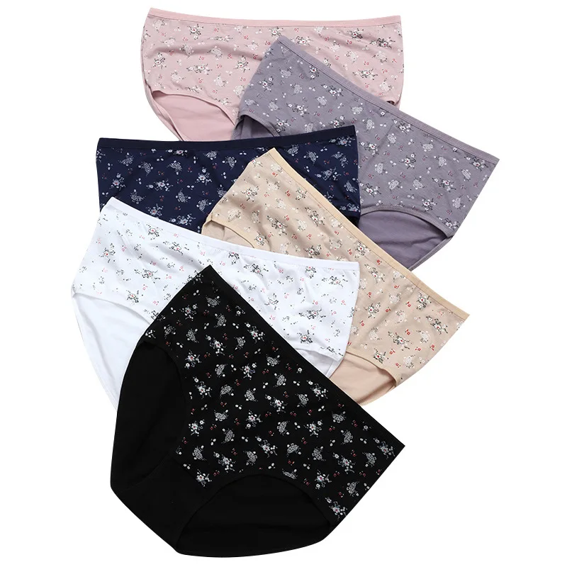 

4 шт./комплект, женские хлопковые трусы со средней посадкой