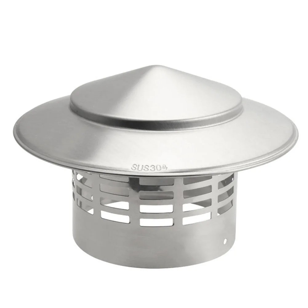 

110/160mm Stainles Steel Chimney Cap Exterior Wall Fresh Air Outlet Roof Pipe Smoke Exhaust Hood Roof Duct Vent