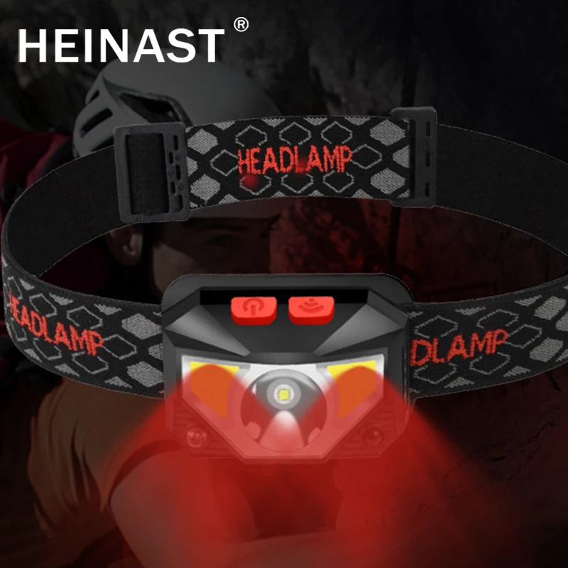 

Фонарь налобный светодиодный с датчиком движения, 8 режимов, зарядка по USB