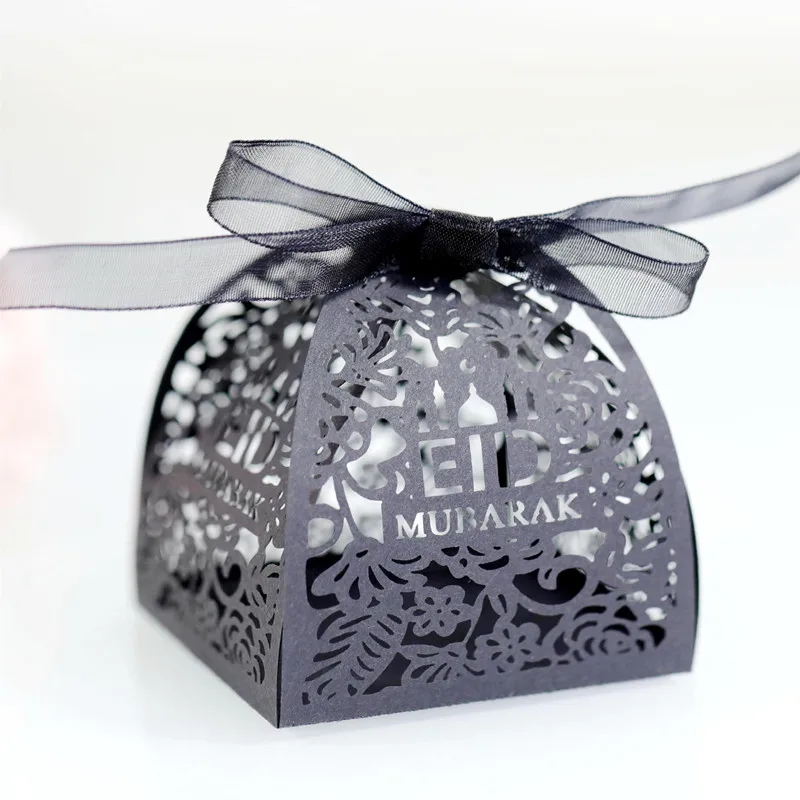 

10pcs Eid Mubarak Decor Candy Dragee Box Eid Decor Ramadan Decoration Islamic Muslim Party Kareem Packaging Wrapping Gift Box