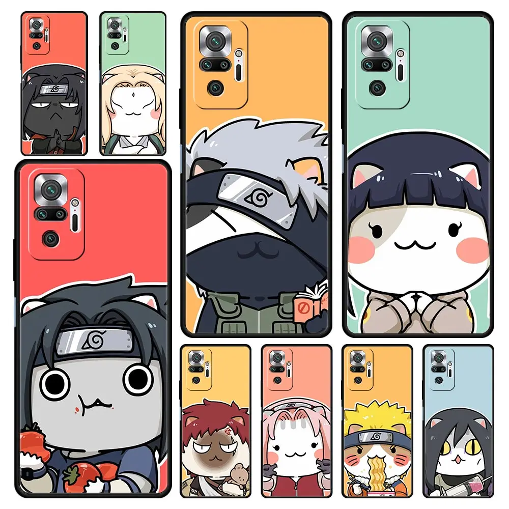 

Naruto Akatsuki Cute Cat Phone Case For Xiaomi Redmi Note 11 10 Pro 9S 9 8 7 9T 8T 9C 9A 8A 11T 10S K50 Pro K40 Gaming Cover