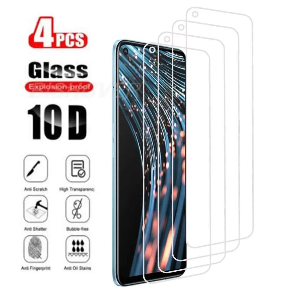 

4Pcs For Realme V25 5G Tempered Glass Protective On Realme 9 Pro Screen Protector SmartPhone Cover Film