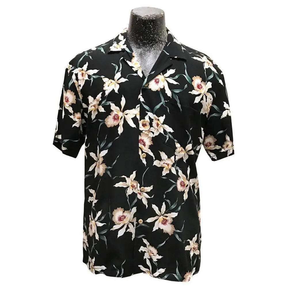 

Fade-Resistant Easy-wearing Hawaiian Type All-Match Print Men Shirt Clothing for Business