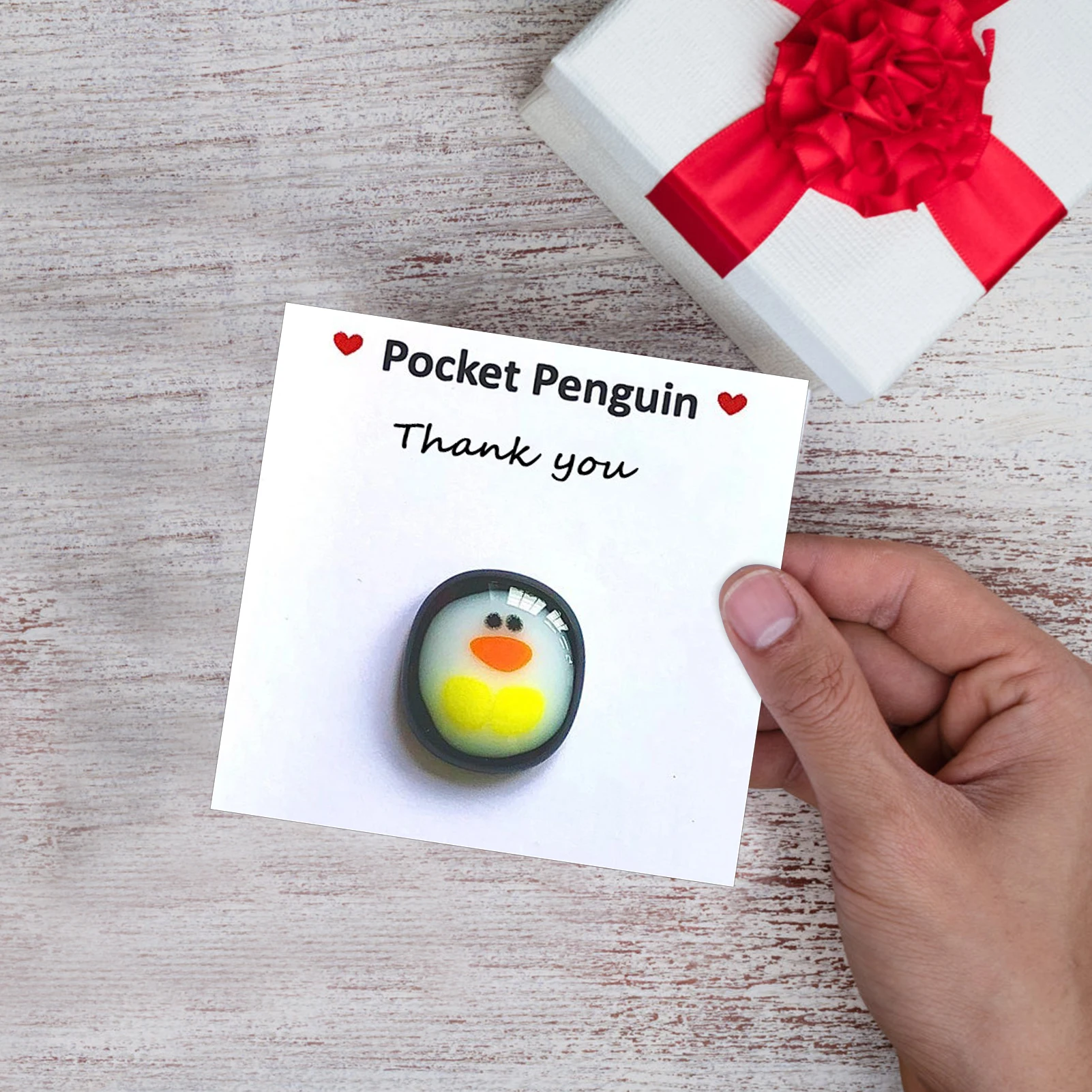 

A Little Pocket Penguin Hug Kids Gift Penguin Hugs Glass Ornament Greeting Cards Envelope Decor Wedding Christmas Party Favor