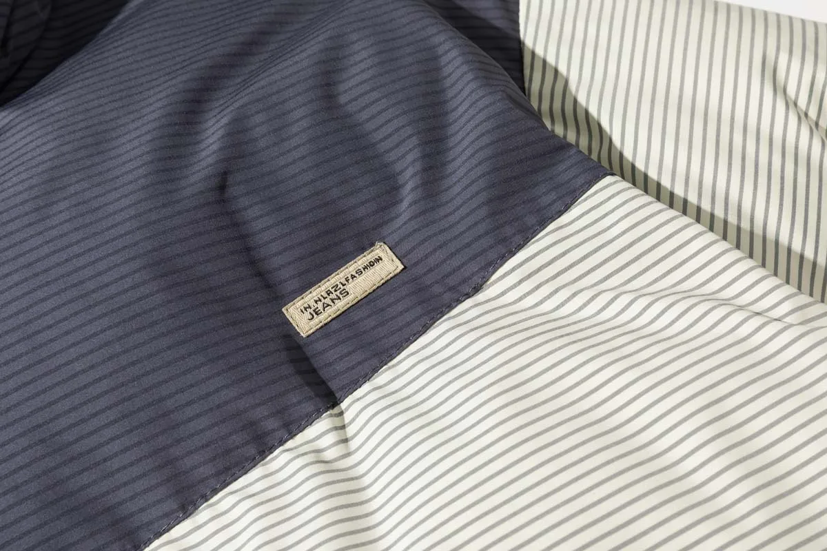 Winter Men and Women Can Wear Trendy Hooded Loose Color Contrast Stripe Cotton Padded Jacket Winter Coat