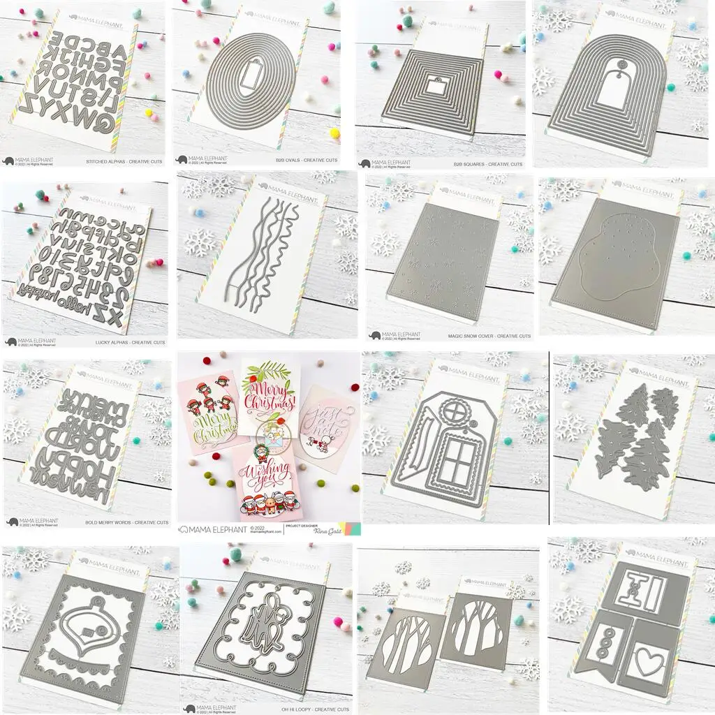

New Arrival 2022 Alphabet Christmas Shape Metal Cutting Dies Scrapbook Diary Decoration Embossing Template DIY Make Card Album