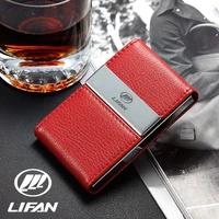 for lifan solano x60 125cc x50 320 car accessories business card holder leather magnetic flip cover custom business card case
