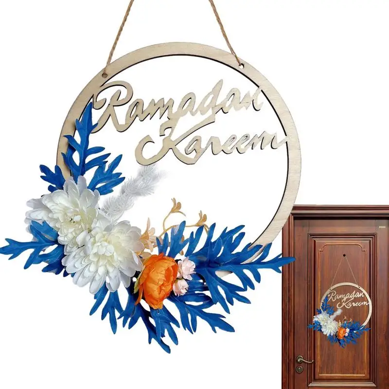 

Artificial Flower Eid Wreaths Handmade Door Wreath Eid Festival Flowers And Grass Wreath For Front Door Window Decoration