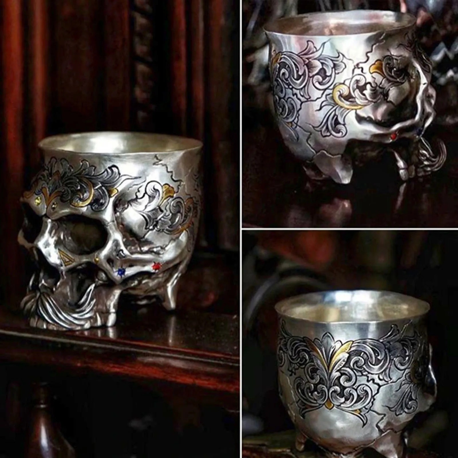 

Gothic Engraved Skeleton Cup Mustache Drink Cup Thinker Statues And Sculptures Gizmo Ornament Rainbow Christmas Ornaments Pack