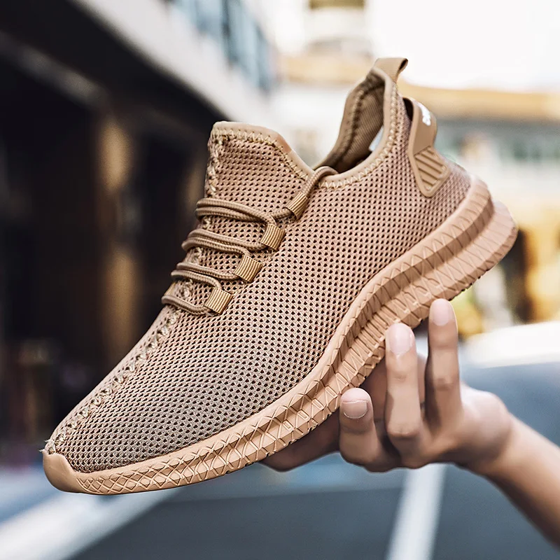 

Mesh Men Shoes Breathable White Mens Sneakers Trendy Lace-Up Lightweight Black Walking Big Size Man Tenis Shoe Zapatillas Hombre