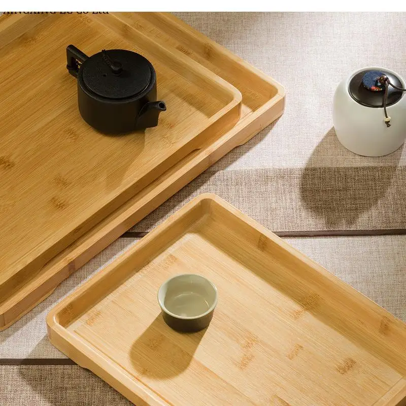 Бамбуковый поднос для чашки с водой фруктовый чай выпечка стейк на гриле торт