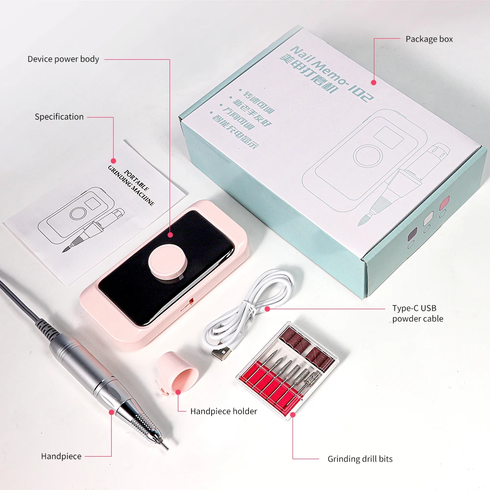 Перезаряжаемая электрическая машинка для маникюра 35000 об./мин.