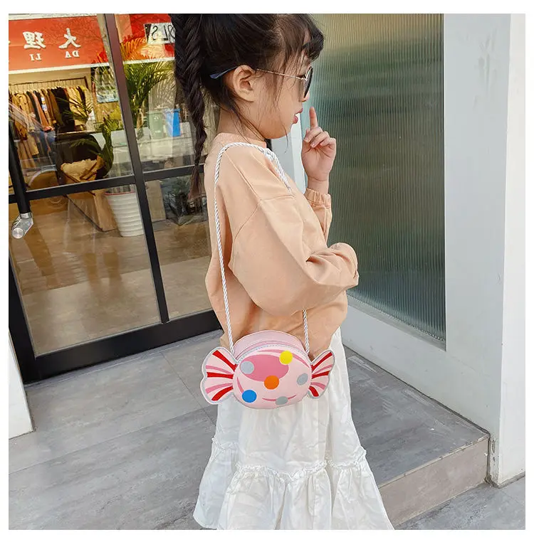 Lovely Candy Baby Girls Small Shoulder Bags Cartoon Children's Mini Coin Pouch Purse Handbags PU Leather Mini Kids Crossbody Bag