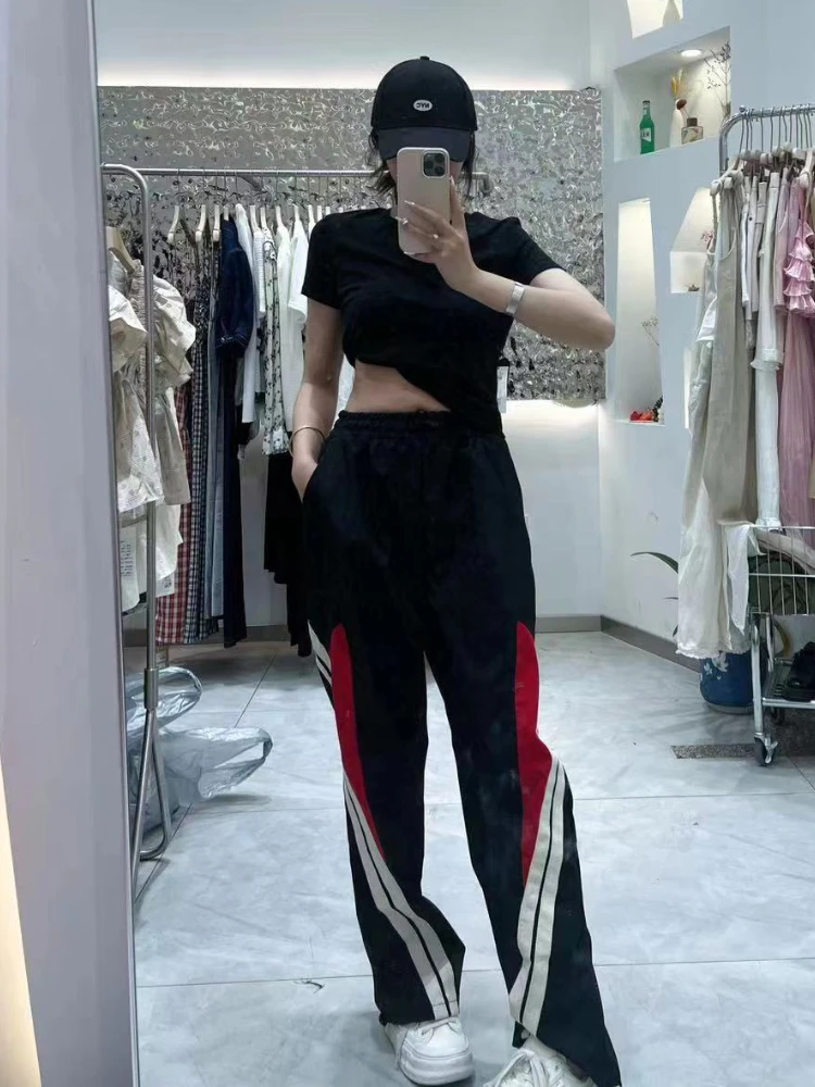 

Casual Joggers Pants Women Fashion Streetwear Oversized Sports Wide Leg Pants Y2K Sweatpants Hip Hop High Waist Baggy Trousers