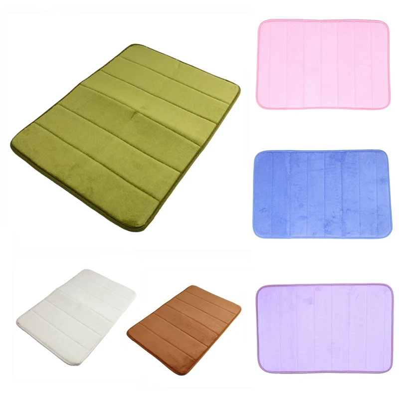 

MEMORY FOAM BATHROOM MAT TOILET CARPET NON-SLIP Rice white