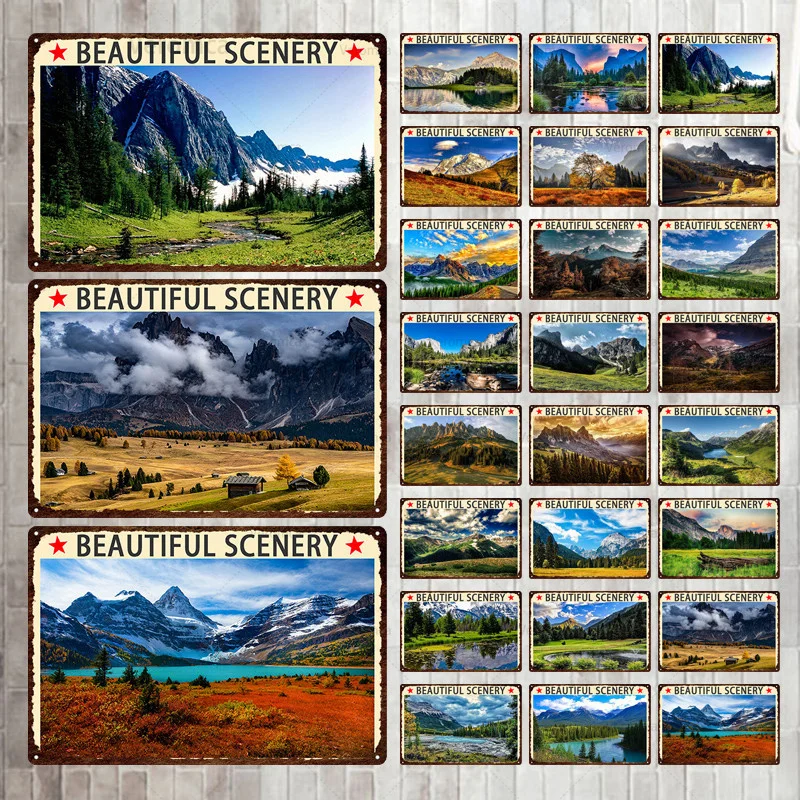 

Винтажная Оловянная табличка, Красивый Ландшафт, металлический знак, настенный постер, металлическая пластина для бара, паба, клуба, домашн...