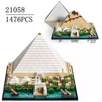 2022 new architecture 21058 great pyramid of giza model city street view 1476pcs building kit blocks bricks toys for kids gift