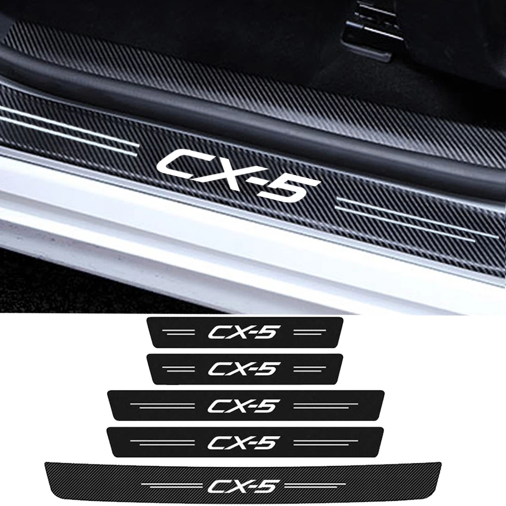 

Защитные наклейки на порог двери автомобиля для Mazda CX-5 CX5 логотип 2021 2020 2019 2018 2017 2016 наклейки на бампер заднего багажника