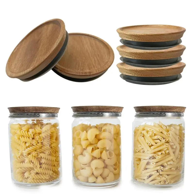 

Wooden Mason Jar Lids 6 Pack Jar Wooden Storage Lids For Ball Food Grade Material Wide Mouth Wooden Storage Lids For Ball