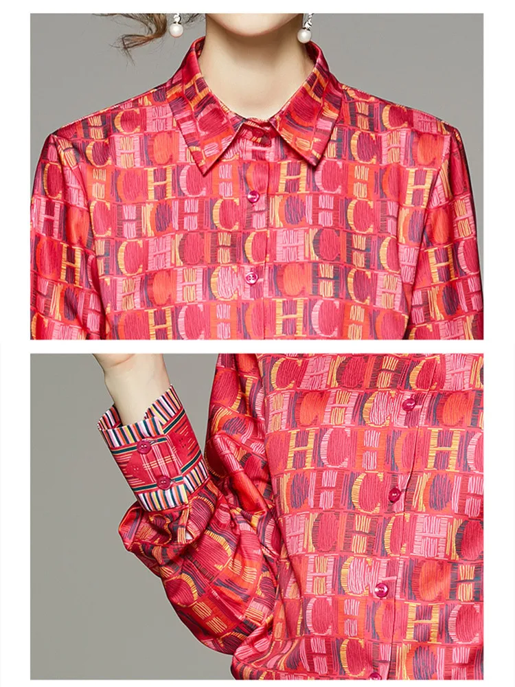 Блузка женская шифоновая с длинным рукавом модная повседневная рубашка в стиле