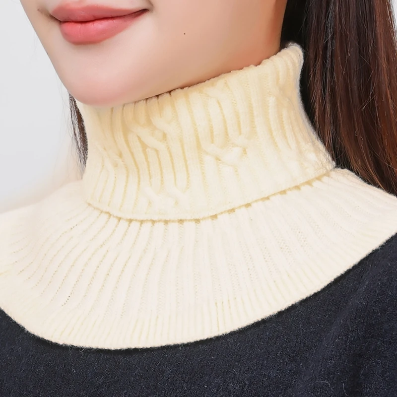 SZL Шарф Воротник Для Женщин Вязаный Мужчины Женщины Водолазка Эластичный