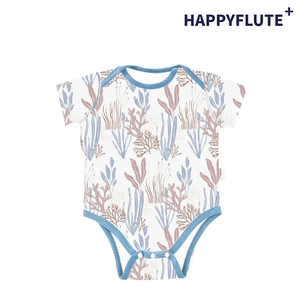 

Happyflute BabyClothes For Newborn Boys Girls Short-Sleeved Bamboo Cotton Baby Romper Bodysuits For Infants