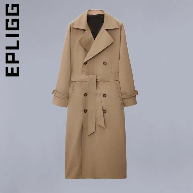 

Epligg Elegant Women Long Trench Coat Winter Casual Overcoats Loose Snow Coat Parkas Windbreaker Basic Women Clothes Tops