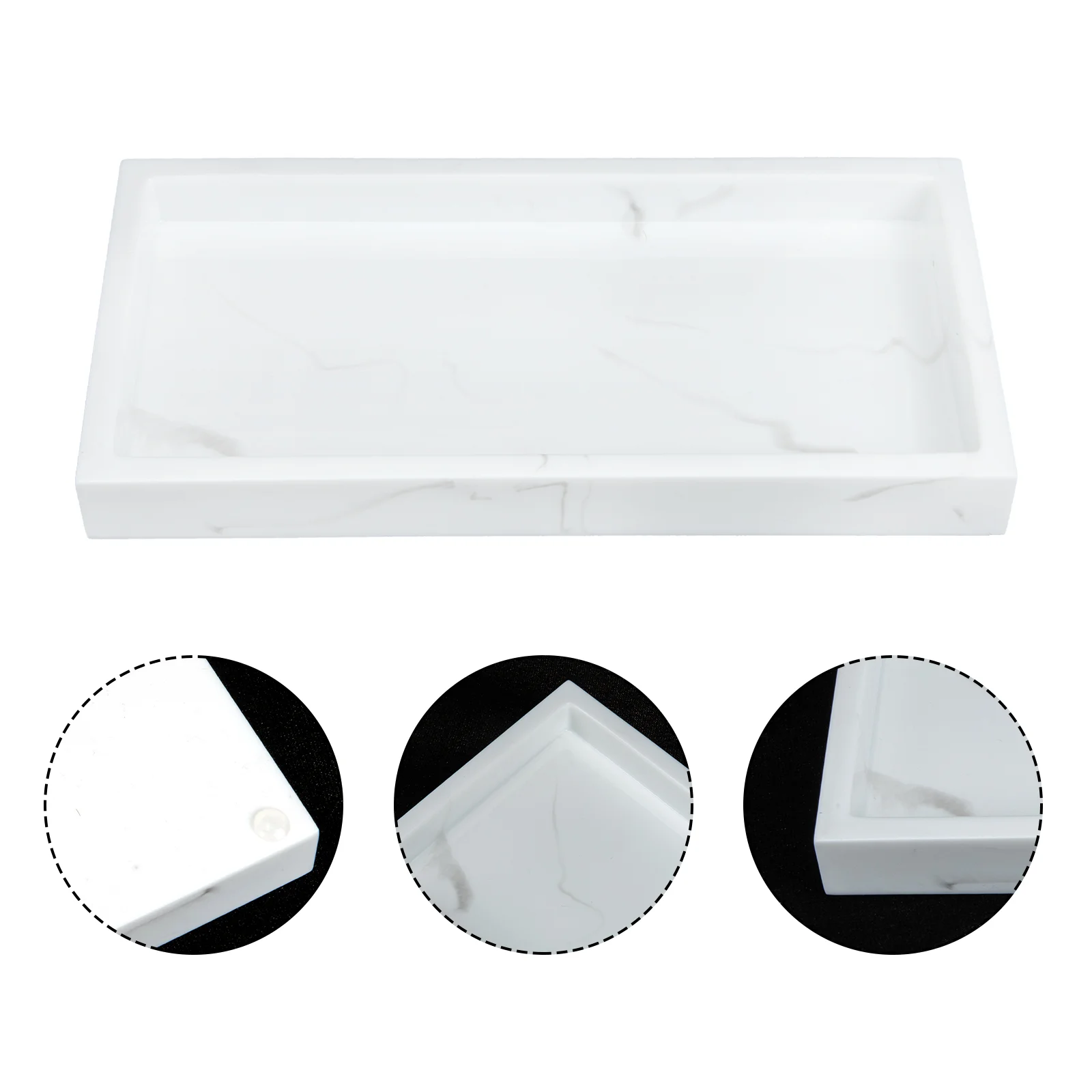 

Tray Bathroom Vanity Trays Marble Storage Jewelry Plate Organizer Dish Soap Makeup Kitchen Sink Ceramic Perfume Resin Dresser