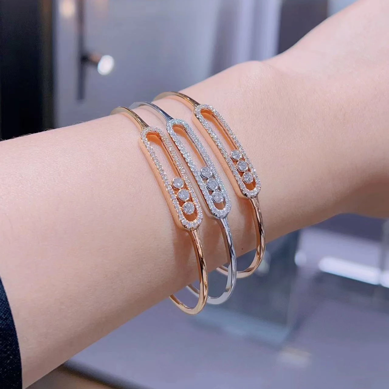 Оригинальный Женский браслет Boutique M Brand s925 из серии Move с тремя бриллиантами