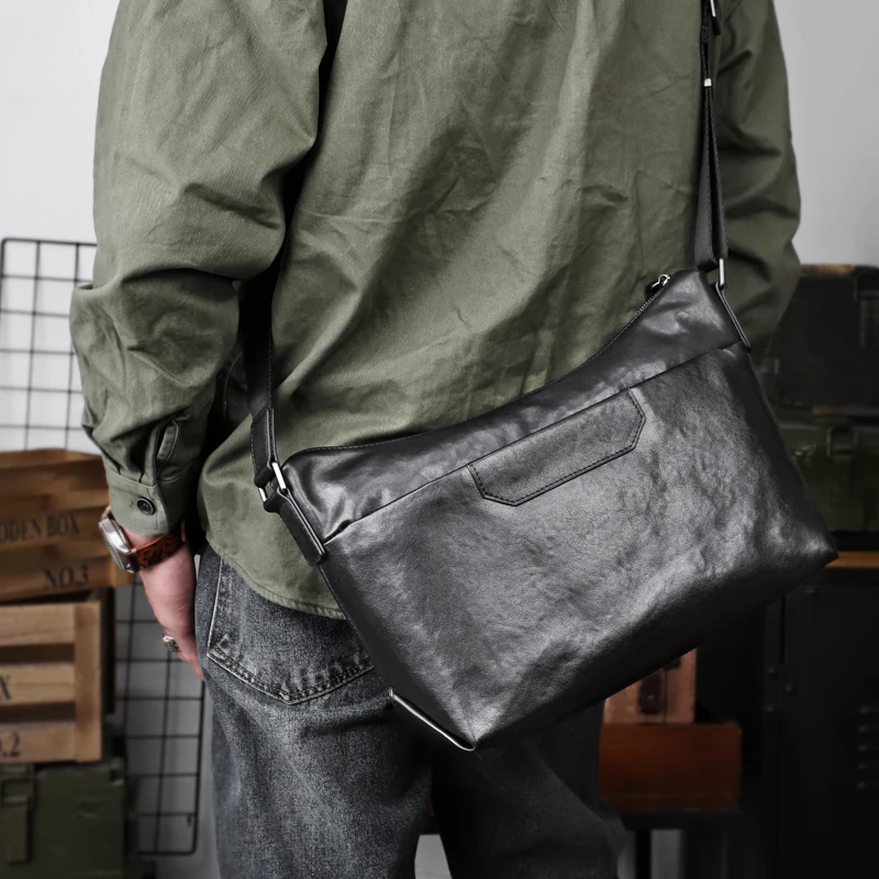 2022 Large Capacity Men Messenger Bag For 11 Inch Laptop Genuine Leather Business Crossbody Shoulder Bag Storage Cross Body Bags