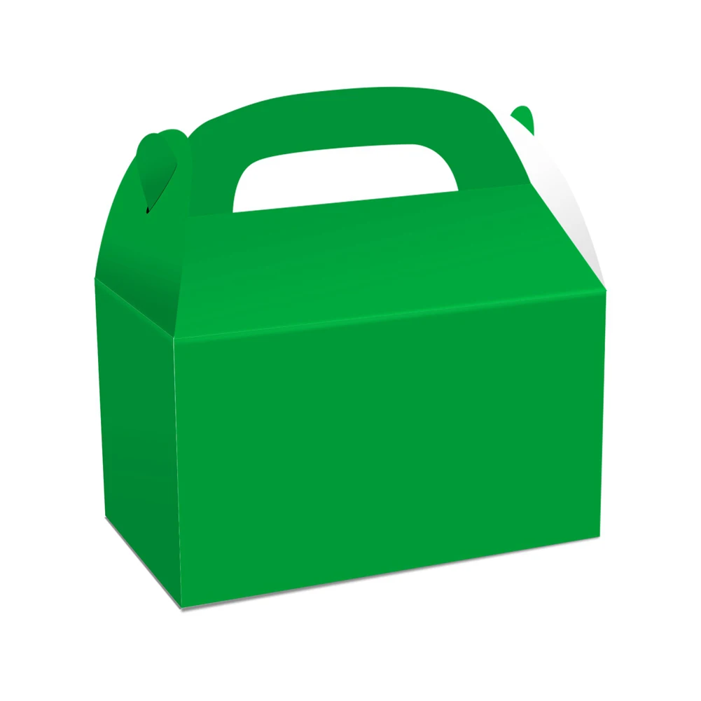 

48 Pack White Treat Gable Party Favor Boxes Paper Gift Boxes for Birthday Party Shower 6x3.5x3.5 Inches,Green