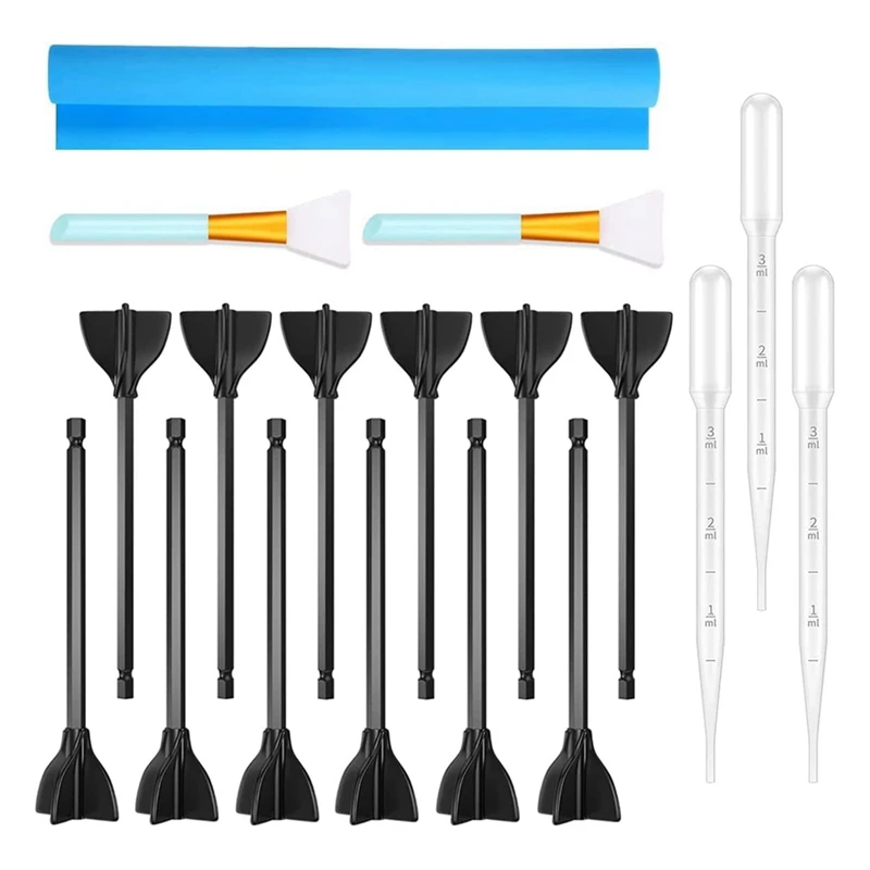 

1 Set Dyed Resin Stirring Stick 12 Resin Stirring Rods 1 Silicone Pad Pipette Dropper