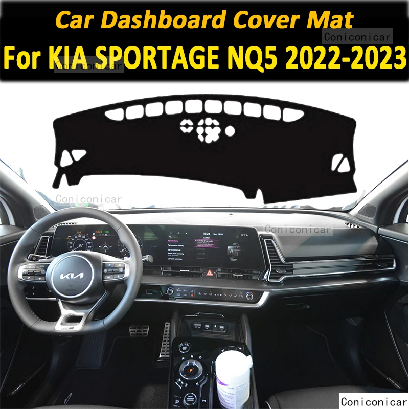 For KIA SPORTAGE NQ5 2022 2023 Car Dashboard Cover Mat Artificial leather Avoid light Sun Shade Mat Carpets Anti-UV Accessories