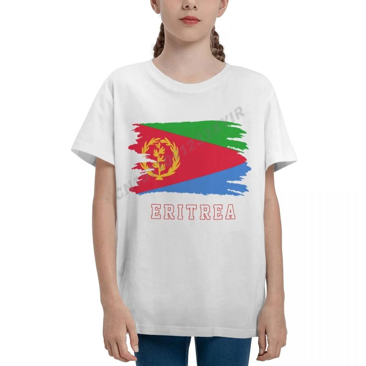 

Футболка детская с круглым вырезом и коротким рукавом, из натурального хлопка