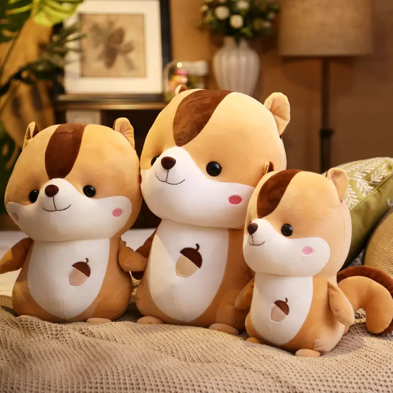 

30cm/40cm/50CM Ins New Cute Warm Squirrel Pillow Sofa Backrest Plush Toys for Children Gift Cartoon Doll Home Decoration Kawaii